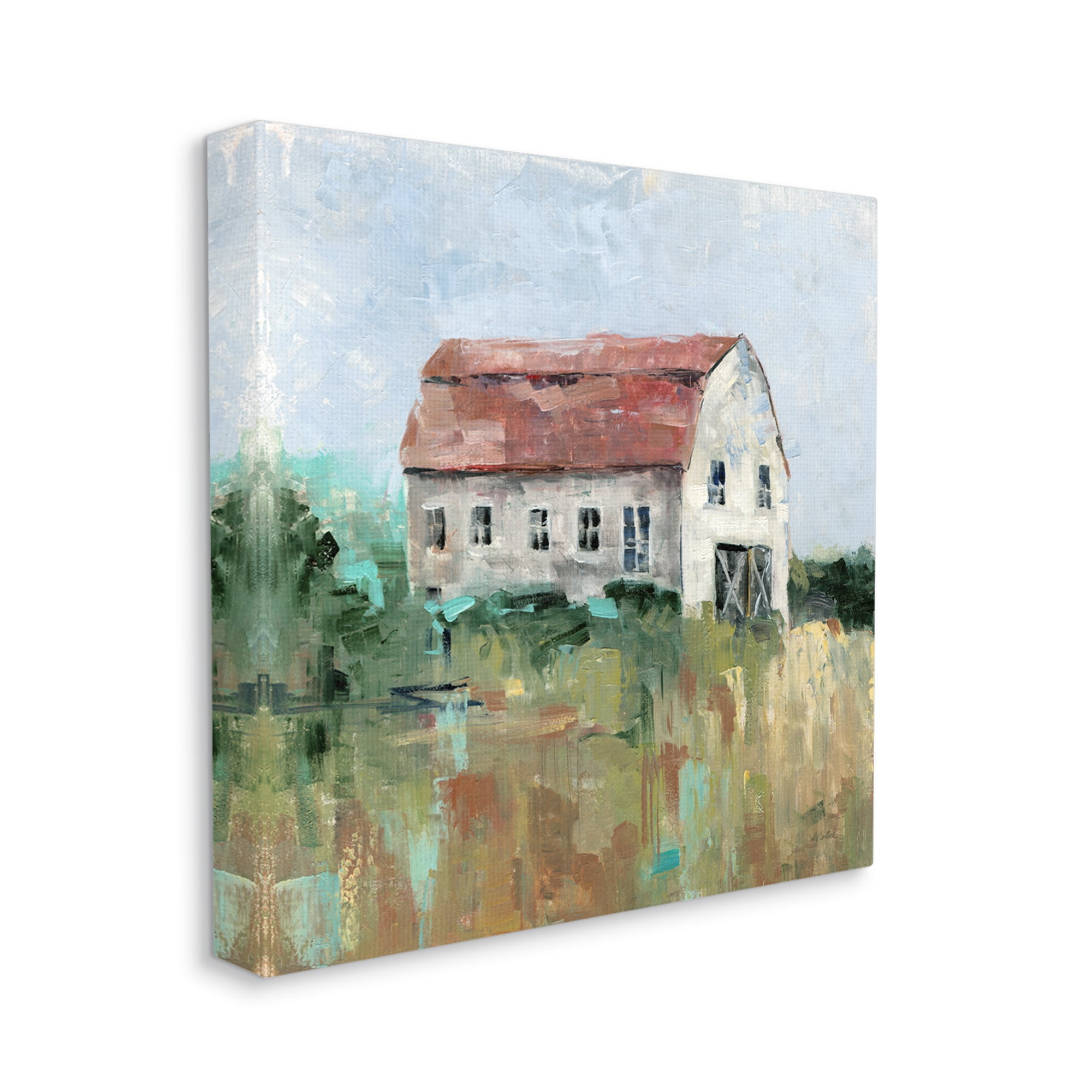 Stupell Industries Rustic Barn Painting Landscape Painting Gallery Wrapped Canvas Art Print Wall Art, 24 x 24