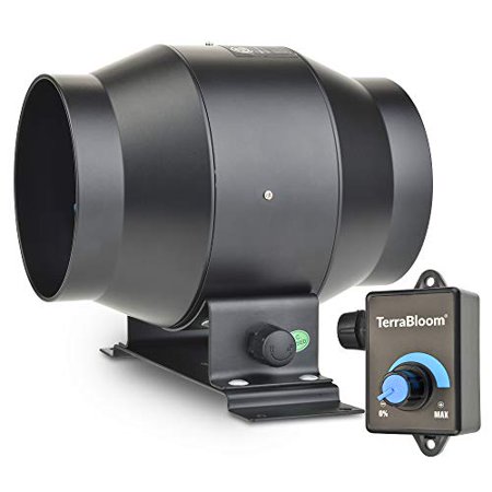 TerraBloom 4" Inline Duct Fan, Quiet Energy Saving EC Motor with 0-100% Adjustable
