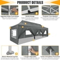 thumbnail image 5 of HOTEEL Canopy 10x30 Pop up Canopy with 8 Sidewalls Heavy Duty Party Tent Outdoor Party Event Gazebo Commercial Canopy Tents for Parties Wedding Outdoor Events,Gray, 5 of 14