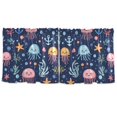 thumbnail image 7 of Yayeee Kitchen Curtains Tier Set of 2 Light Filtering 57"x36" Over Sink Window Panels, Yellow Jellyfish, 7 of 7