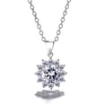 thumbnail image 2 of Sterling Silver Preciosa Crystal Halo Flower Pendant Necklace, 2 of 4