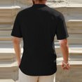 thumbnail image 4 of ZCFZJW Men's Summer Shirt Textured Short Sleeve Button Down Shirt Wrinkle Free Beach Vacation Tees Shirts Lightweight Collared T-Shirt Tops Black M, 4 of 9