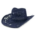 thumbnail image 1 of Simplicity New Western Style Pierced Classic Cowboy Straw Hat, 1 of 5
