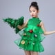 thumbnail image 4 of 1 pieza de sombrero y vestido de árbol de Navidad, disfraz de espectáculo de escenario para niños, disfraz de actuación navideña para niñas (tamaño 130 cm verde), 4 of 4