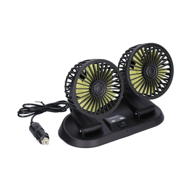 Ventiladores de doble cabezal, ventilador eléctrico para automóvil, ventilador portátil para automóvil de 360 °, ventilador de enfriamiento para automóvil, calidad en la que puede confiar