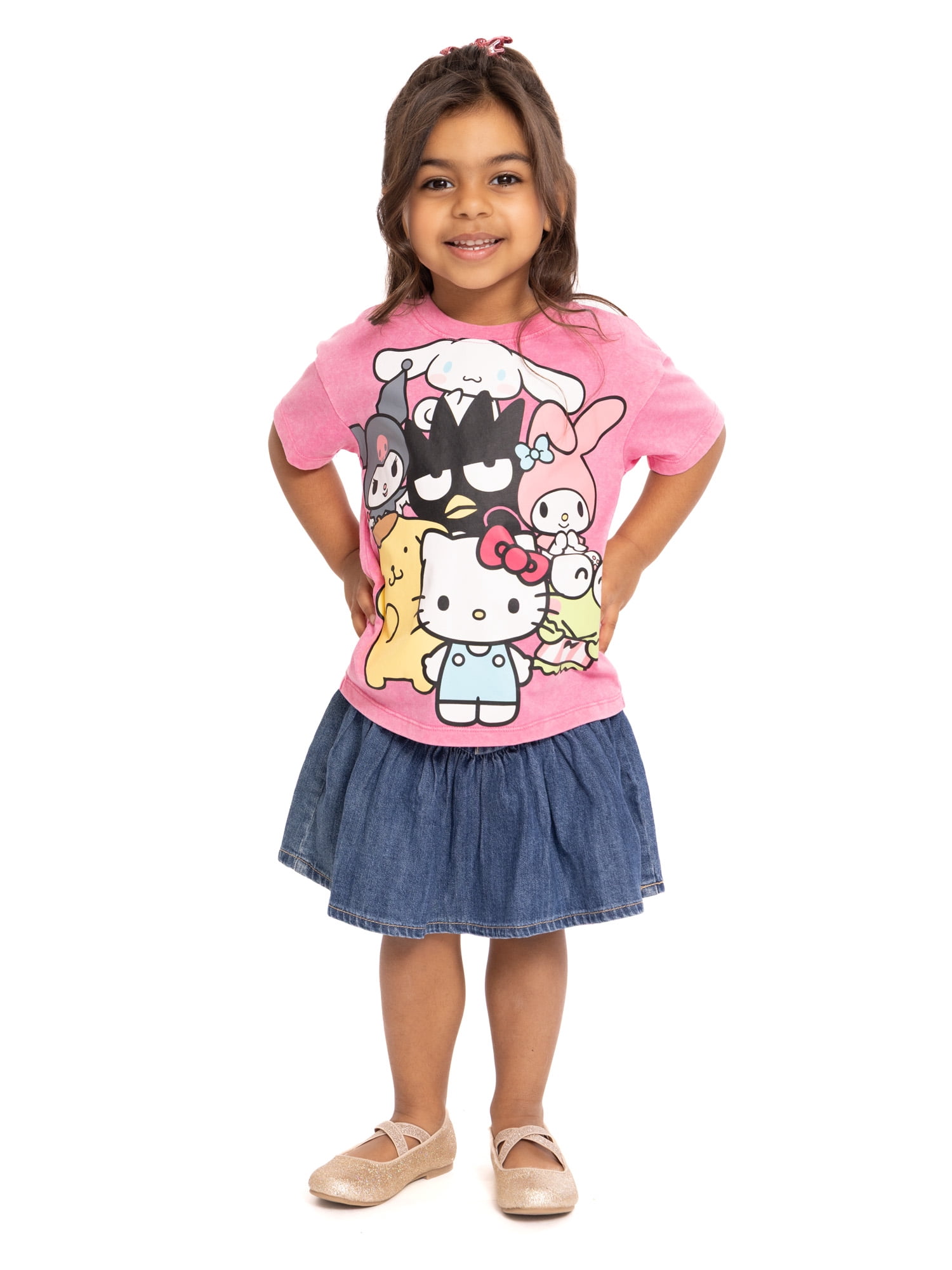 Hello Kitty and Friends Toddler Graphic Crewneck Tee, Sizes 12M-5T