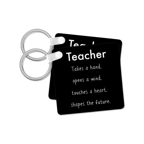 3dRose, Teacher takes a hand opens a mind touches a heart shapes the future, set of 2 Key Chains