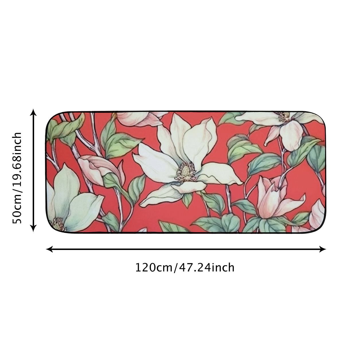 Qinduosi Doormat Chic Tropical Flowers Non-Slip Indoor Entryway Door Mat (Rubber Backing) 19.68*47.24 in