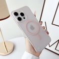 thumbnail image 1 of Magnetic Matte Translucent Frameless Phone Case For iPhone 16 15 14 13 12 11 Pro Max Plus For Magsafe Bumper Hard Back Cover Pink For iPhone 14, 1 of 6