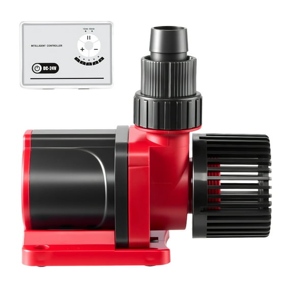 KFFKFF Aquarium 24V DC Water Pump, 30W, 800 GPH Marine Wavemaker Return Pump with Controller, Adjustable Flow,Feed Mode, 11.5 ft Maximum Lift, for Saltwater Freshwater Fish Tank Sump Pond Circulation
