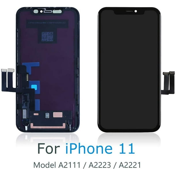 Verre avec cadre pour iPhone 11 noir (A2111, A2221, A2223) acheter