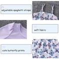 thumbnail image 4 of Casual Dresses for Girls Spaghetti Strap Butterfly Print Midi Dress and Knit Cardigan Two Piece Set Girls Clothes 9-10 Years, 4 of 9