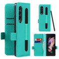 thumbnail image 2 of Dteck Case for Samsung Galaxy Z Fold 3 5G 2021,Luxury Leather Magnetic Flip Card Holder Wallet Case with S-Pen Holder Pocket Hybrid PC Protective Cover,Green, 2 of 6