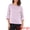 Purple, variant on Women's Satin Boat Neck 3/4 Sleeve Business Shirt S White