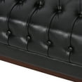 thumbnail image 3 of Noble House Tamarisk Sofa, Midnight Black and Espresso Faux Leather, 3 of 12