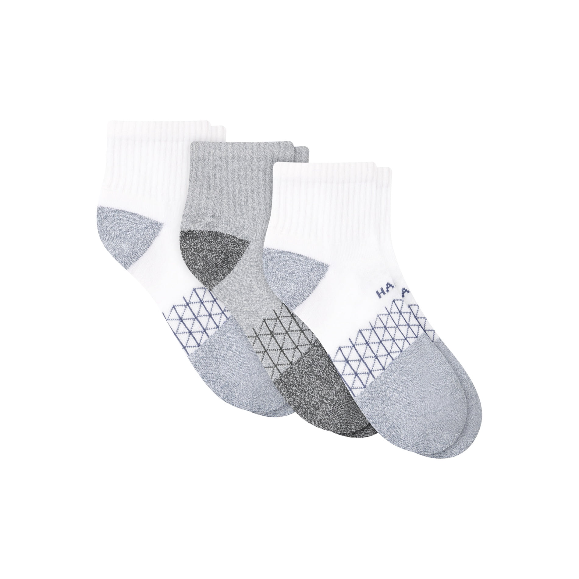 Hanes Mens Absolute Comfort Cushioned Ankle Socks, 3-Pairs