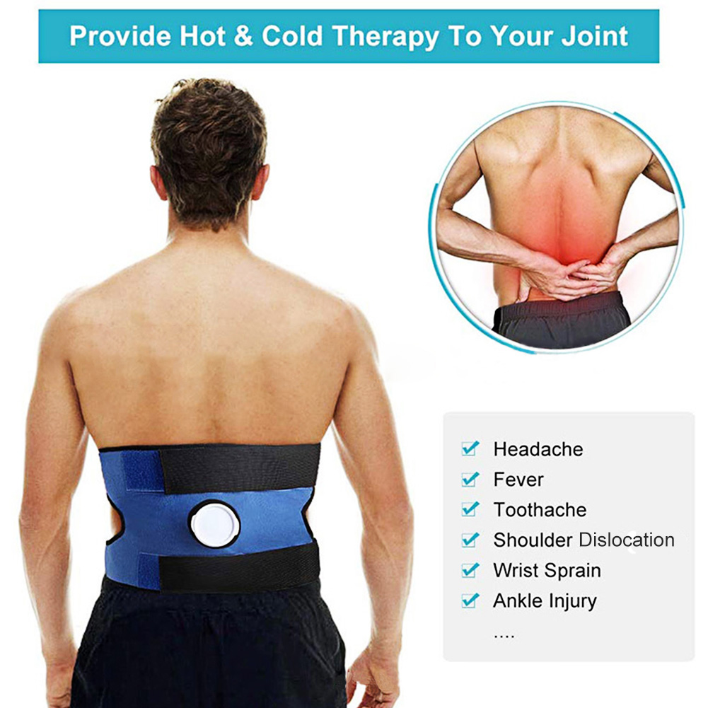 Ueasy Pain Relief Hot Cold Therapy Reusable Ice Bag Pack & Wrap for Head, Shoulder, Back, Knee (Pack of Ice Bag Wrap and Two Ice Bags and Two Elastic Bands)