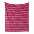 thumbnail image 1 of Abstract Soft Flannel Fleece Blanket, Zigzag Horizontal Colorful Chevron Pattern in Gradient Tones Geometric, Cozy Plush for Indoor and Outdoor Use, 50" x 60", Magenta and Multicolor, by Ambesonne, 1 of 5