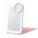 thumbnail image 4 of Espejo de maquillaje LED Salvador Espejo de maquillaje de viaje portátil plegable compacto con 72 luces LED Espejo Redondo rosa, 4 of 9