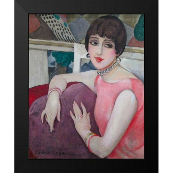 Wegener, Gerda 12x14 Black Modern Framed Museum Art Print Titled - Portrait of Lili Elbe