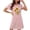 Pink, variant on HomeGardon Women's Sleepwear Nightgowns for Women,Fashion Print Medium Length Dress Oversized Short Nightgown Fashion Chest Print Short Sleeve Nightdress,S-XXL