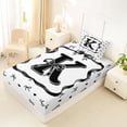 thumbnail image 4 of Erosebridal Initial K Girls Twin Sheet Sets, Black Bow Love Heart Bedding, 3pcs, 4 of 5