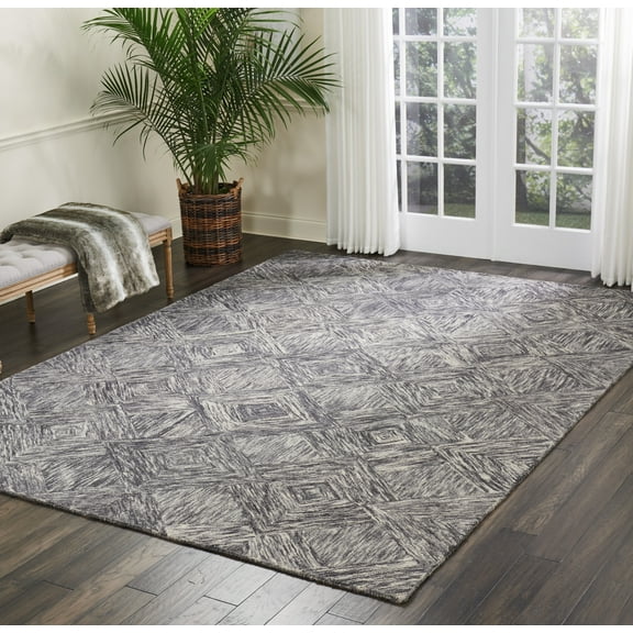 Nourison Linked 8' x 10'6" Charcoal Modern Indoor Rug