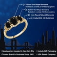 thumbnail image 2 of Gem Stone King 1.52 Cttw 10K Yellow Gold Oval Black Onyx and Diamond Accent 3-Stone Engagement Ring | Three Stone Wedding Anniversary Promise Ring for Women | Size 5,6,7,8,9, 2 of 6