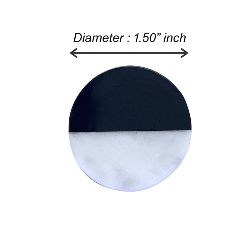 Perilla Home Set of 6 Marble Knobs for Cabinet & Drawers Decorative Luna Knobs for Home Kitchen Cabinet Hardware Cupboard Glass Door Dresser Wardrobe and Drawer Pulls (Black & White)