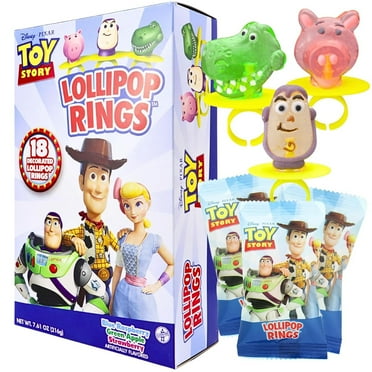 Toy Story Lollipop Rings, Birthday Party Candy, 18 Count, 7.61 Ounce Box