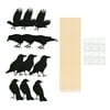 YHAIOGS Modern Farmhouse Decoration 12PCS Crow Cake insert Holiday Party Birthday Decoration Card insert toothpick insert