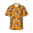 thumbnail image 2 of Xecao Halloween Witches Gnome print Hawaiian shirt - a stylish short-sleeve button-down for men, perfect for casual beach and tropical outings., 2 of 9