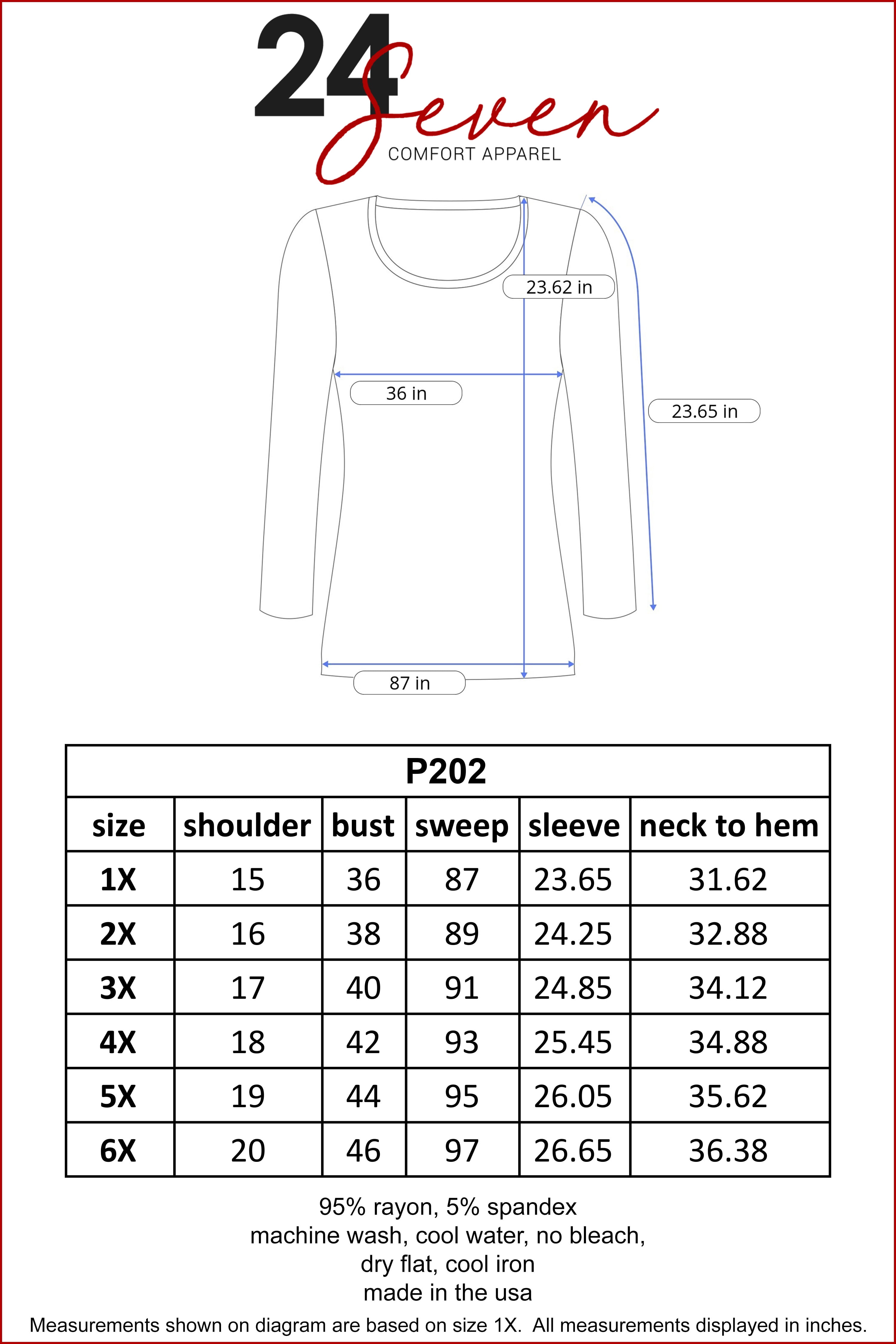 24seven Comfort Apparel Long Sleeve Swing Plus Size Tunic Top