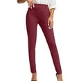 thumbnail image 4 of WCMZJ Womens Dress Pants Work Business Skinny Leg Pants Office High Waisted Slacks Slim Fit Casual Trousers with Pockets Wine XXL, 4 of 8
