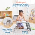 thumbnail image 4 of ECR4Kids Linking Stackable Classroom Stools, Portable Table, Flexible Seating, Light Grey, 4-Piece, 4 of 9