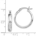 thumbnail image 2 of Auriga Fine Jewelry 925 Sterling Silver Rhodium-plated Textured 20mm Hoop Earrings for Women (L-17mm, W- 20mm), 2 of 5