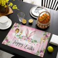 thumbnail image 3 of Easter Placemats Set of 4, Spring Watercolor Flower Leaf Plant Pink Placemats for Dining Table, Place Mats for Kitchen Tabletop, Waterproof Wipeable Dining Table Mats Set, 3 of 9