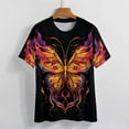 thumbnail image 4 of Colorful Butterfly Women T-Shirt Classic O Neck T-Shirts Short-Sleeve Trendy Animal Print Design Tshirt Casual Clothing, 4 of 5