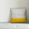 thumbnail image 2 of Creative Products Grey and Yellow Colorblock Stripe 18x18 Spun Poly Pillow, 2 of 2