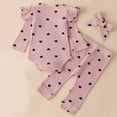 thumbnail image 5 of NOLDARES Infant Newborn Baby Girl Clothes Baby Girl Outfits Long Sleeve Snap Romper Pant Sets with Headband(Pink,3-6 M), 5 of 7