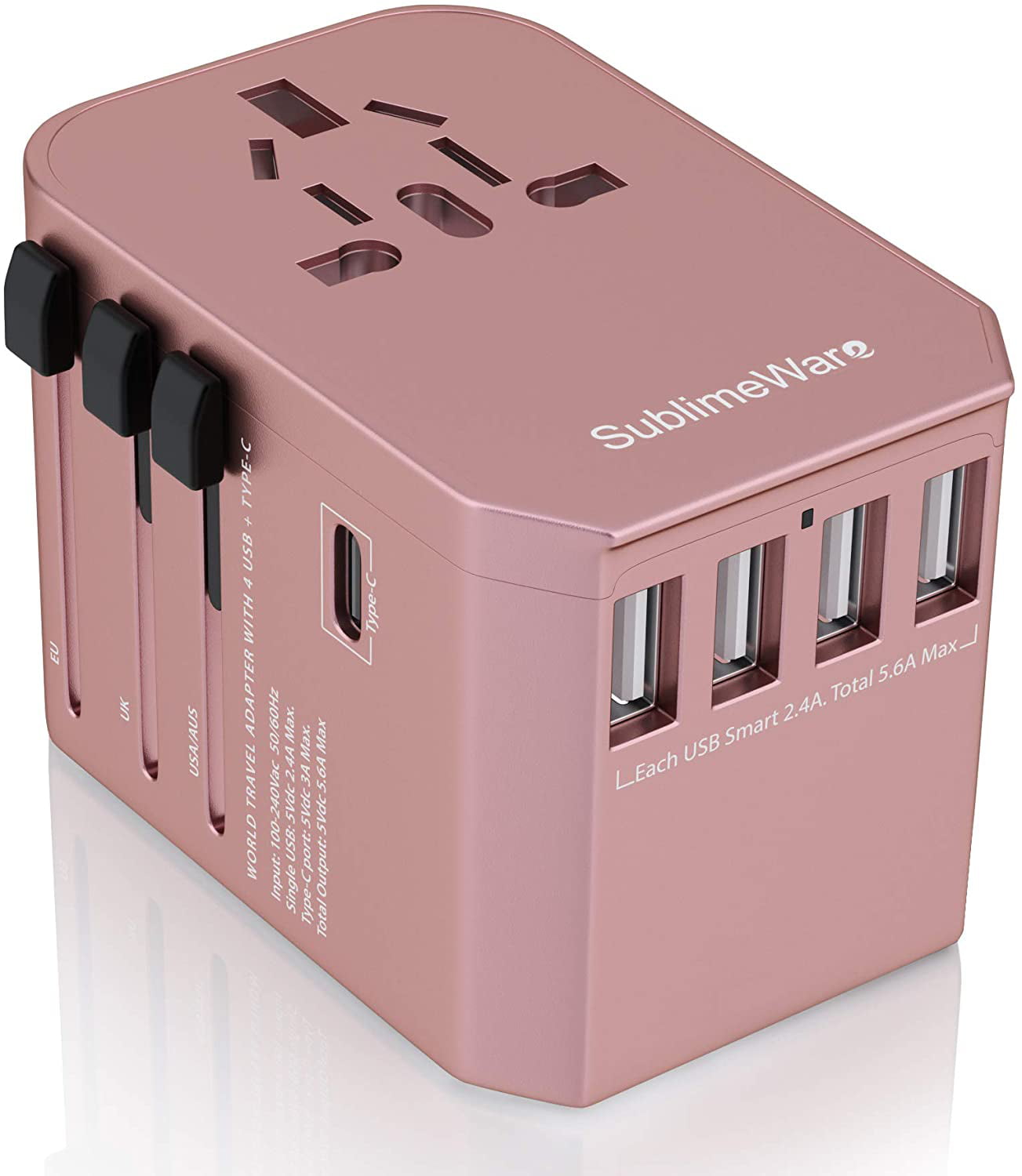 w/5 USB Ports and USB Type C Power Plug Adapter UK Japan China Europe Type C A G I A/C Travel Adapter 220 Volt Adapter International Travel - Work 150+ Countries 