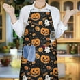 thumbnail image 5 of Happy Halloween Pumpkin Pattern Apron-Garden Aprons for Women with Pockets-Cotton Linen Waterproof Kitchen Cooking Gardening Aprons Adjustable for Kitchen,Cooking,BBQ and Salon 33"x27", 5 of 7