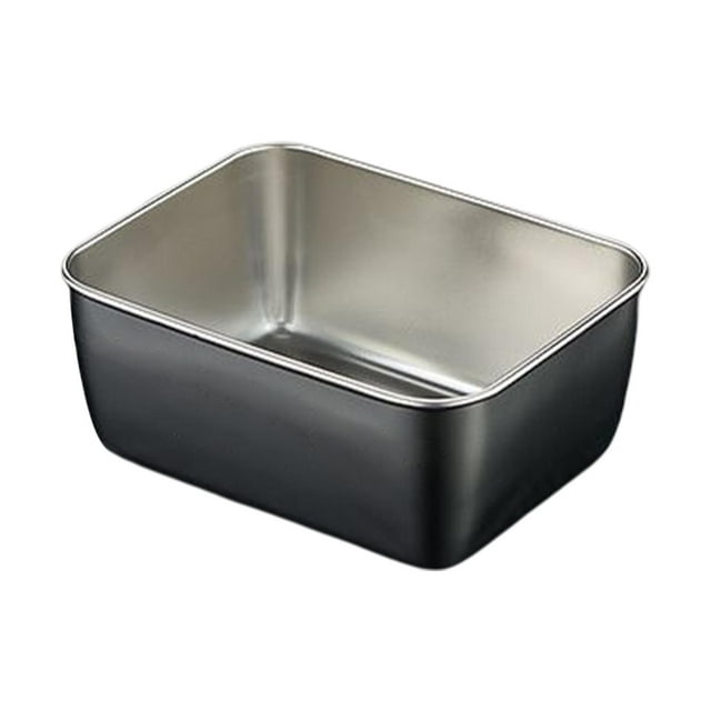 Bandeja para servir de acero inoxidable, rectangular, apilable, reutilizable. Pequeña