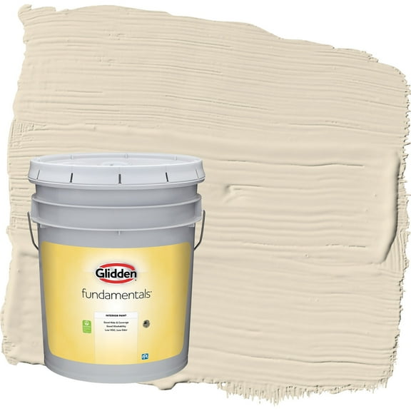 Glidden Fundamentals Bone White / Beige Flat Interior Paint, 5 Gallon