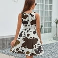 thumbnail image 6 of Cowhide Pattern Dress Summer Street Style Dresses Female Sleeveless Printed Sundress, 6 of 7