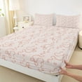 thumbnail image 3 of Homewish Princess Pink Bow Bed Sheets, Cartoon Cute Love Heart King Sheets, 4-Piece, 3 of 7