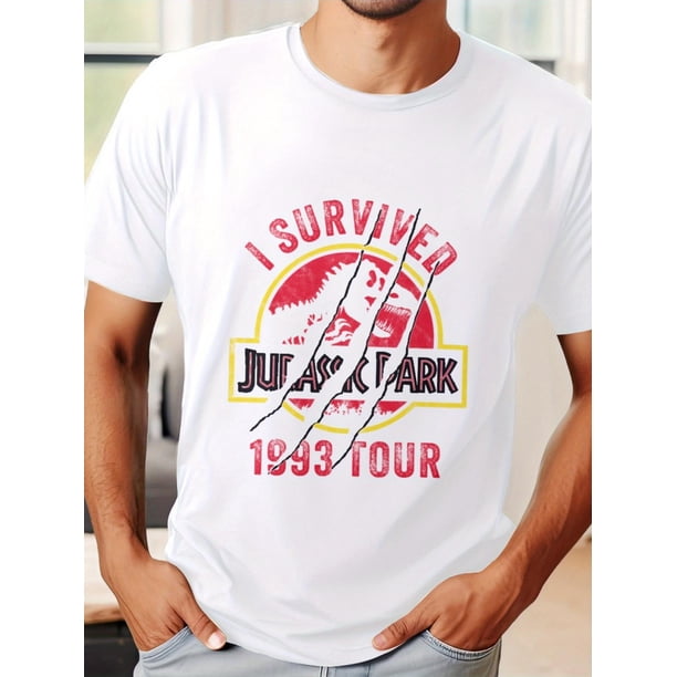 Men's Summer Short Sleeve T-Shirt with Front Print - Comfortable, Breathable Fabric, Casual Sporty Style- Scratched 1993 Tour Tee For Adult, Men, Women, Teen, Teenager, Adolescent, Youth