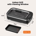 thumbnail image 2 of Smokeless Indoor Grill,1500W Electric BBQ Grill with Smoke Extractor and Tempered Glass Lid,Removable Grill and Nonstick Grill Plates with Drip Tray,Temperature Control,Dishwasher Safe - Black, 2 of 8