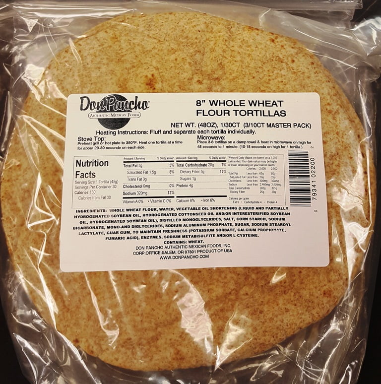 Don Pancho 30ct Whole Wheat Tortillas