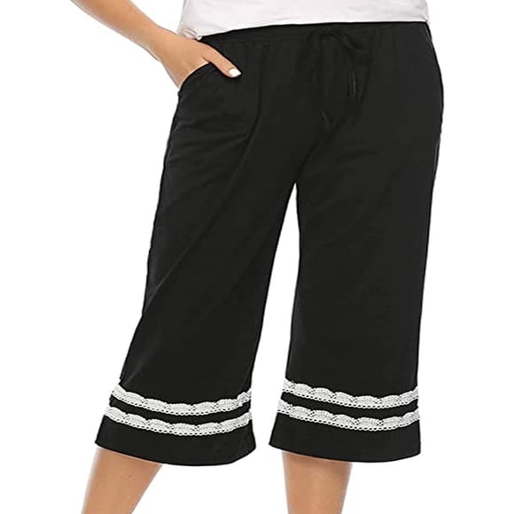 CHOK Women‘s Lace Trim Culotte Slip Snip-it Pettipants Bottom Split Skirt Bloomers Lingerie Satin Pant